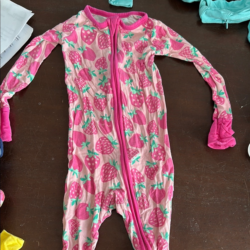 Strawberry Print Kids One Piece Pajama